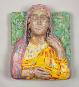 May The Obdurate Foe Not Be In Good Health Limestone Funerary Bust by Michael Rakowitz contemporary artwork mixed media works on paper