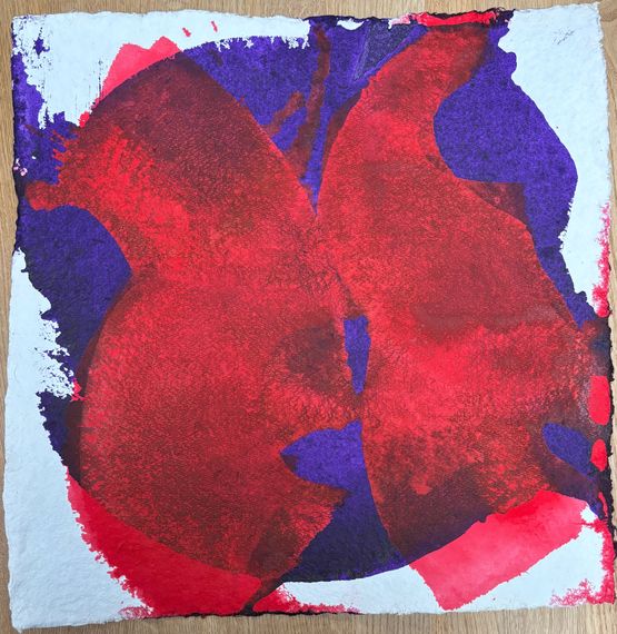 Red water on violet 1 by Sylke Von Gaza contemporary artwork Painting
