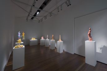 Contemporary art exhibition Linda Marrinon Pierre Fresnay and other sculptures at Roslyn Oxley9 Gallery Sydney Australia
