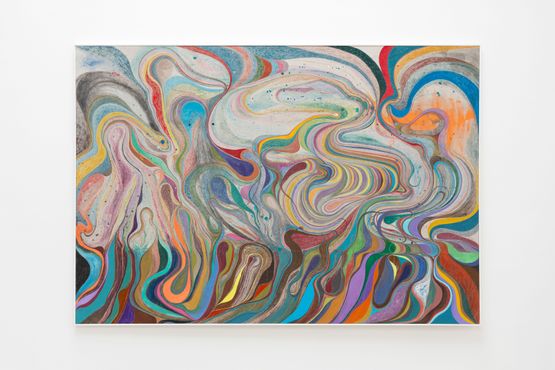 Impermanence 1 ups and downs sketchy but not unfilled with figuring it out by Chris Johanson contemporary artwork Painting