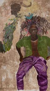 Dans lombre des silences  Dignity 3 by Omar Ba contemporary artwork drawing painting