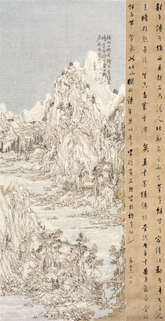 Gazing at River Reflection by Wang Tiande contemporary artwork Works on Paper