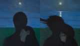 Her Beauty and the Moonlight by Kang Cheol Gyu contemporary artwork painting