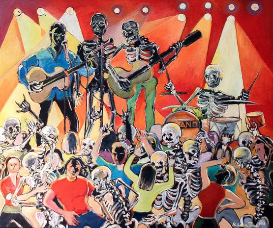 Bangkok by Night by Sriwan Janehuttakarnkit contemporary artwork Painting