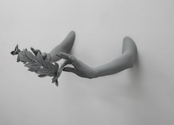 Gesture laurel wreath by Hans Op De Beeck contemporary artwork Sculpture