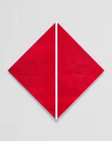 Untitled Red Diamond with White Inner Band by Mary Corse contemporary artwork painting