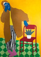 Red Chair Ezperience I by Daniel Nartey contemporary artwork painting