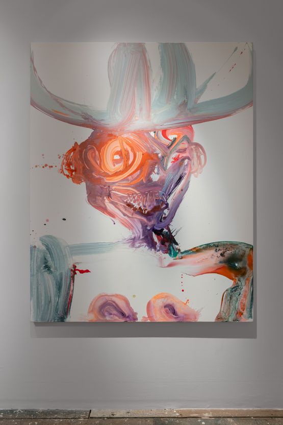 Dont fk the cowboy its just a hat and his shiny boots slip on the rocks by Jedda-Daisy Culley contemporary artwork Painting