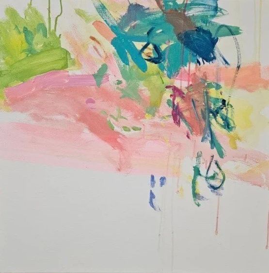 Terrace extending to nature by Gillian Rosselli contemporary artwork Painting