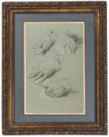 Four Studies of Hands by Francesco Fontebasso contemporary artwork drawing