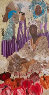 Dans lombre des silences  Dignity 2 by Omar Ba contemporary artwork drawing painting