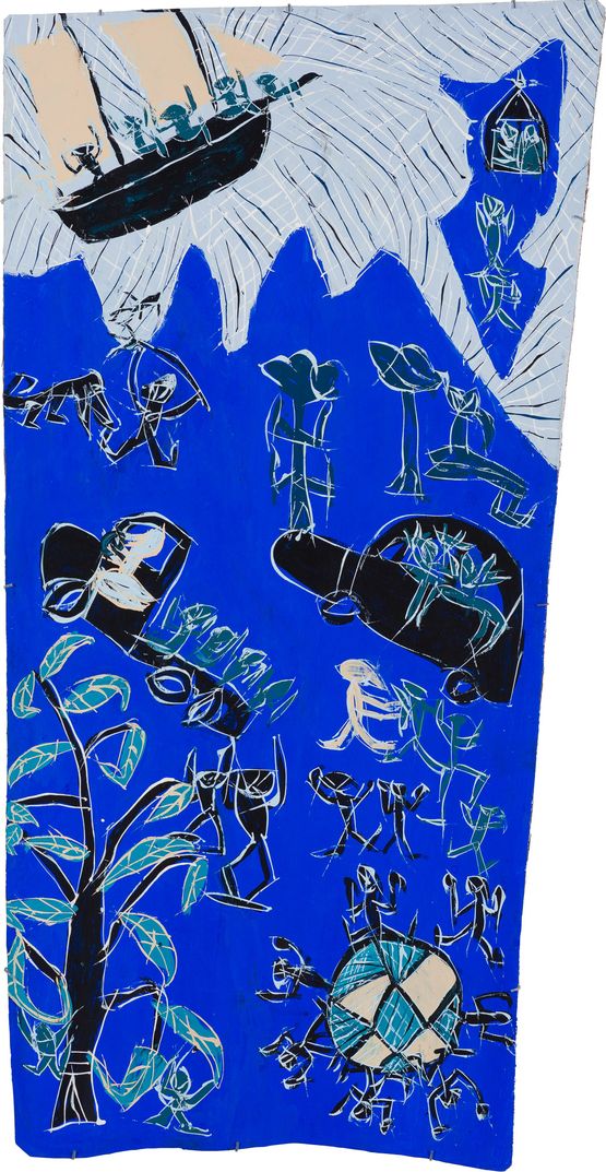 Took the Children Away by Dhambit Mununggurr contemporary artwork Painting
