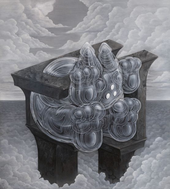 Confined by the Architecture of Belief by Tos Suntos contemporary artwork Painting