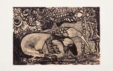 Anteater from the BlackWhite Animals series by Wanda Pimentel contemporary artwork drawing works on paper
