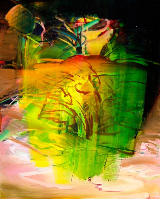 transparent green tellow by Lee Yoonseo contemporary artwork Painting