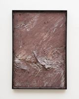 Untitled 3 framed flat skin pieces from Open Wound by Mire Lee contemporary artwork sculpture