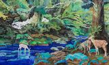 Fading of God - Deer Calls in the Secluded Valley by Qiu Anxiong contemporary artwork painting