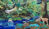 Fading of God - Deer Calls in the Secluded Valley by Qiu Anxiong contemporary artwork Painting