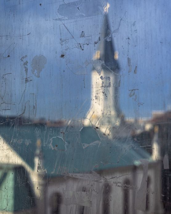 Church Through Elevator Window Savannah Georgia by Anastasia Samoylova contemporary artwork Print