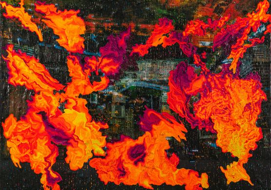 Untitled Fire by Thasnai Sethaseree contemporary artwork Painting