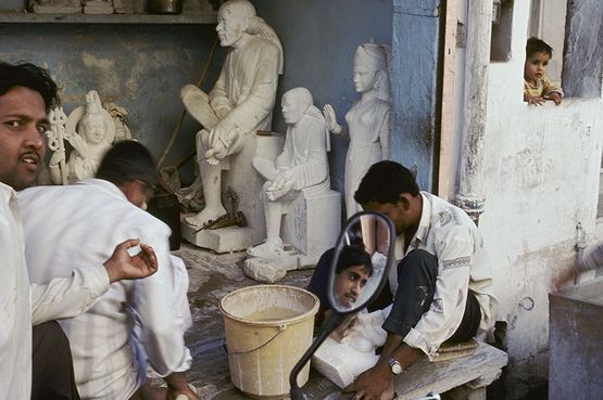 Stone carvers Jaipur by The Estate Of Raghubir Singh contemporary artwork Photography