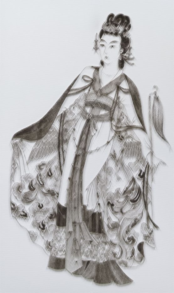 Imitating Lady With Red Whisk by Chang Dai-Chien by Chen Chun-Hao contemporary artwork Painting