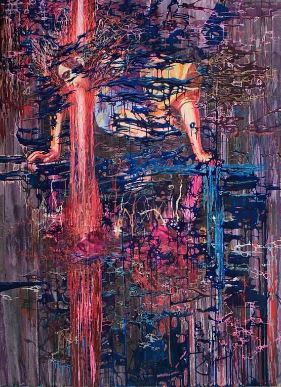 A narcissists reflection for today by Chi Peng contemporary artwork Painting