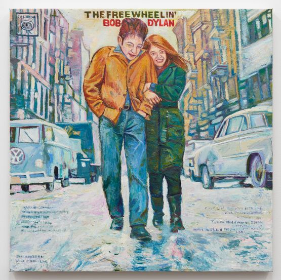 The Freewheelin Bob Dylan after Don Hunstein by Keith Mayerson contemporary artwork Painting
