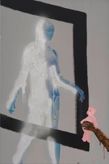 D.B.W.A.S.M. Pink Teddy by Tala Madani contemporary artwork painting