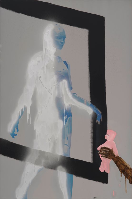 D.B.W.A.S.M. Pink Teddy by Tala Madani contemporary artwork Painting