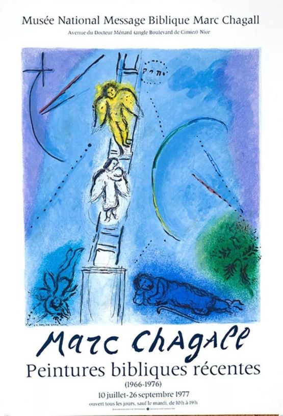 Jacobs Ladder vintage French Galerie Poster by Marc Chagall contemporary artwork Print