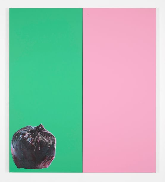 Green and Pink with Rubbish Bag by Gavin Turk contemporary artwork Painting