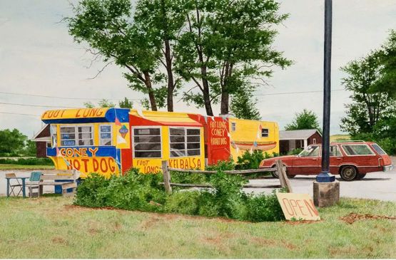 Foot Long by John Baeder contemporary artwork Works on Paper