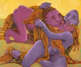 Kiss me by Shanee Roe contemporary artwork painting