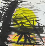 Flowing Moon by Chao Chung-Hsiang contemporary artwork painting works on paper