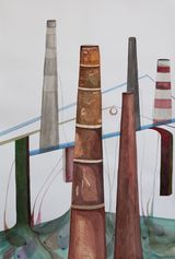 Fluid ground above and below-IV by Rupali Patil contemporary artwork works on paper