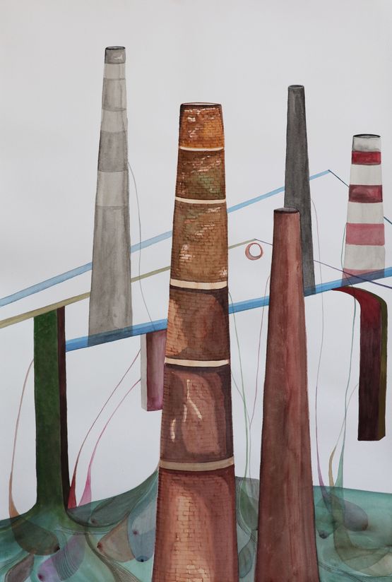 Fluid ground above and below-IV by Rupali Patil contemporary artwork Works on Paper