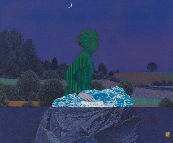 Forest Prayers and the Moon Goddess by Kazuyuki Futagawa contemporary artwork Works on Paper
