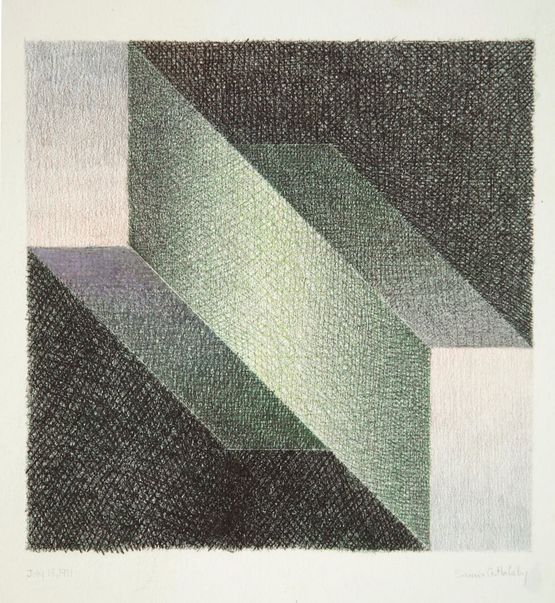 Near or Far by Samia Halaby contemporary artwork Drawing