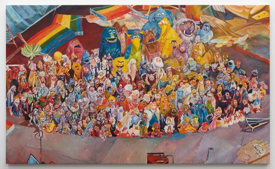 The Rainbow Connection by Keith Mayerson contemporary artwork Painting