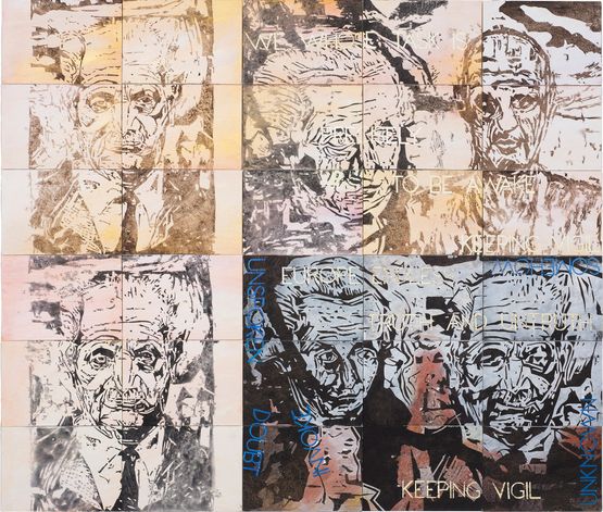Keeping vigil by Imants Tillers contemporary artwork Painting