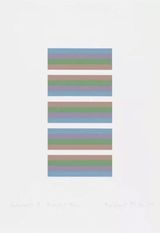 Intervals 3 - Orange  Blue by Bridget Riley contemporary artwork print