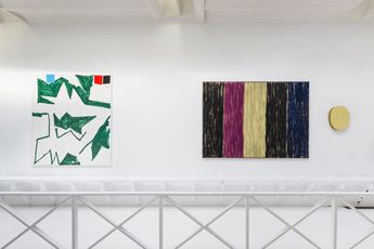 Contemporary art exhibition Manolo Ballesteros Kes Richardson A camp obert at Alzueta Gallery Seneca Spain