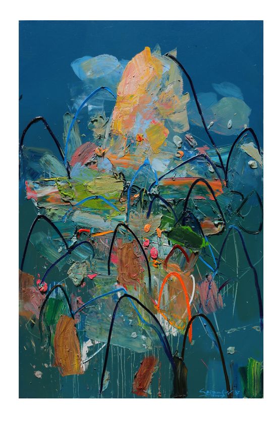 Matahari Pagi Morning Sun by Erizal As contemporary artwork Painting