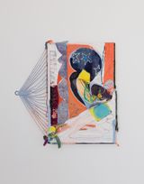 Orange Velvet Rope by Rachel Eulena Williams contemporary artwork mixed media painting