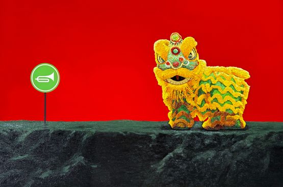 Lion Dance by Yu Xuan contemporary artwork Painting