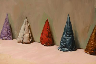 Prada Dons Michael Borremans Satin Cones in Shanghai