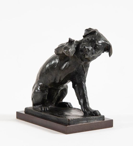Chien a la sauterelle by Edouard Marcel Sandoz contemporary artwork Sculpture