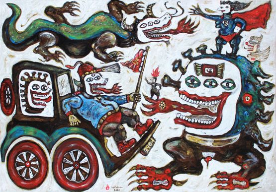 Vehicle of Life by Heri Dono contemporary artwork Painting