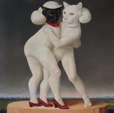 Dancing Cats by Von Wolfe contemporary artwork painting